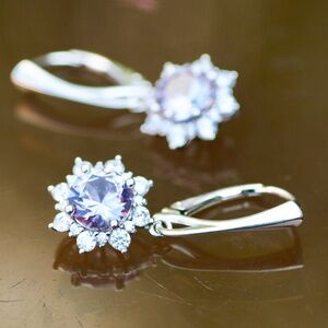 Sold❌️Handmade Rose De France Amethyst Earrings in Sterling Silver 925